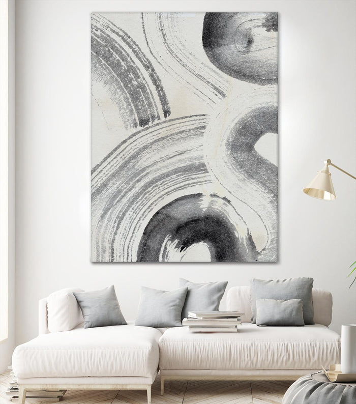 Zen Flow II by Jennifer Parker on GIANT ART - beige black & white abstract