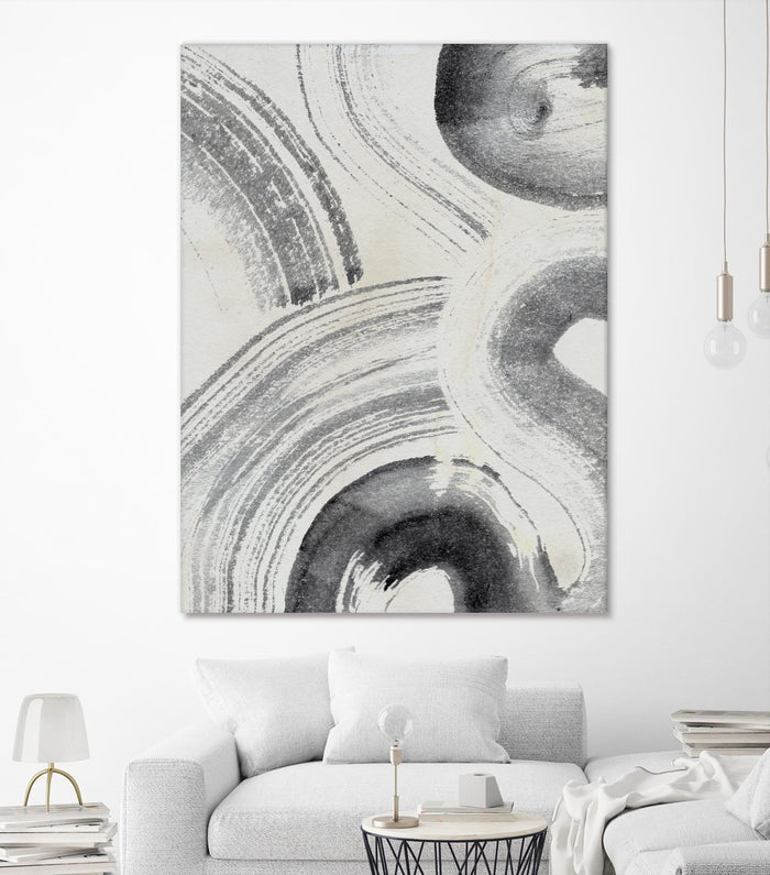 Zen Flow II by Jennifer Parker on GIANT ART - beige black & white abstract